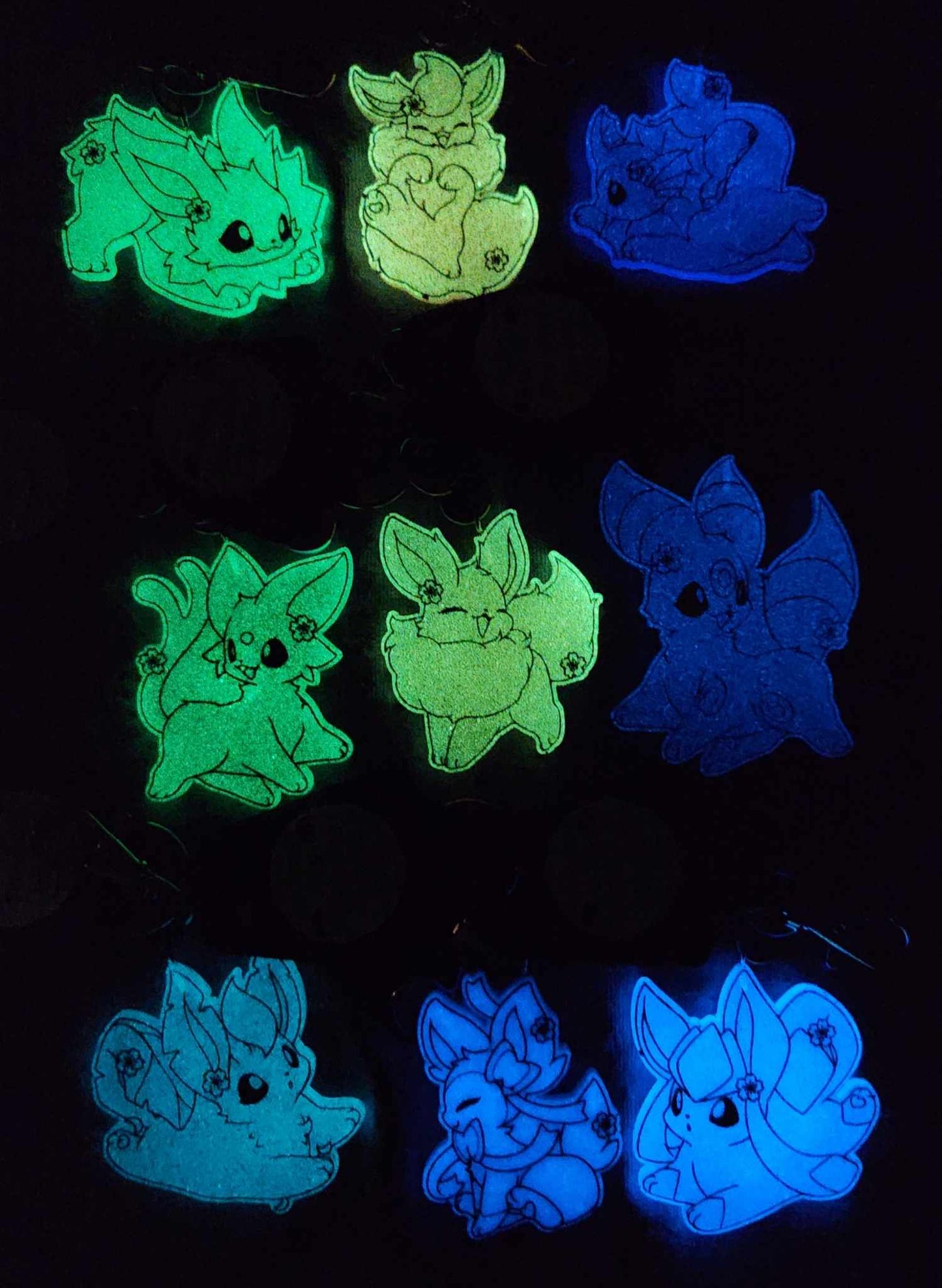 'Shiny' Eeveelution Keychians
