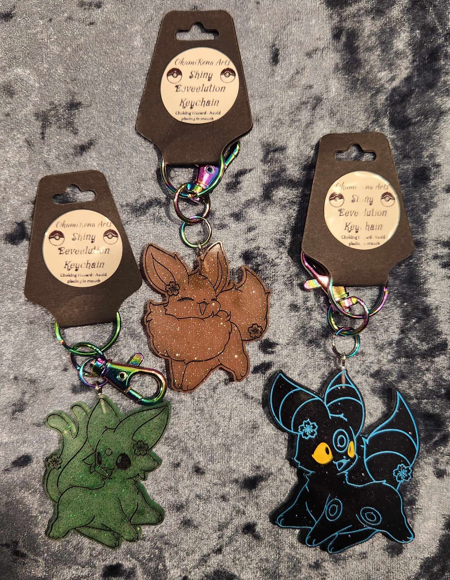 'Shiny' Eeveelution Keychians