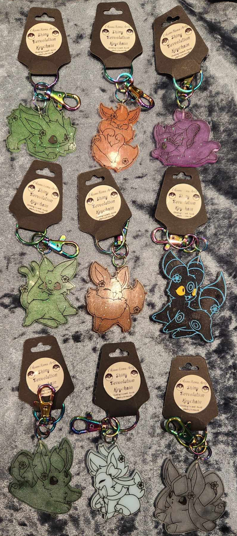 'Shiny' Eeveelution Keychians