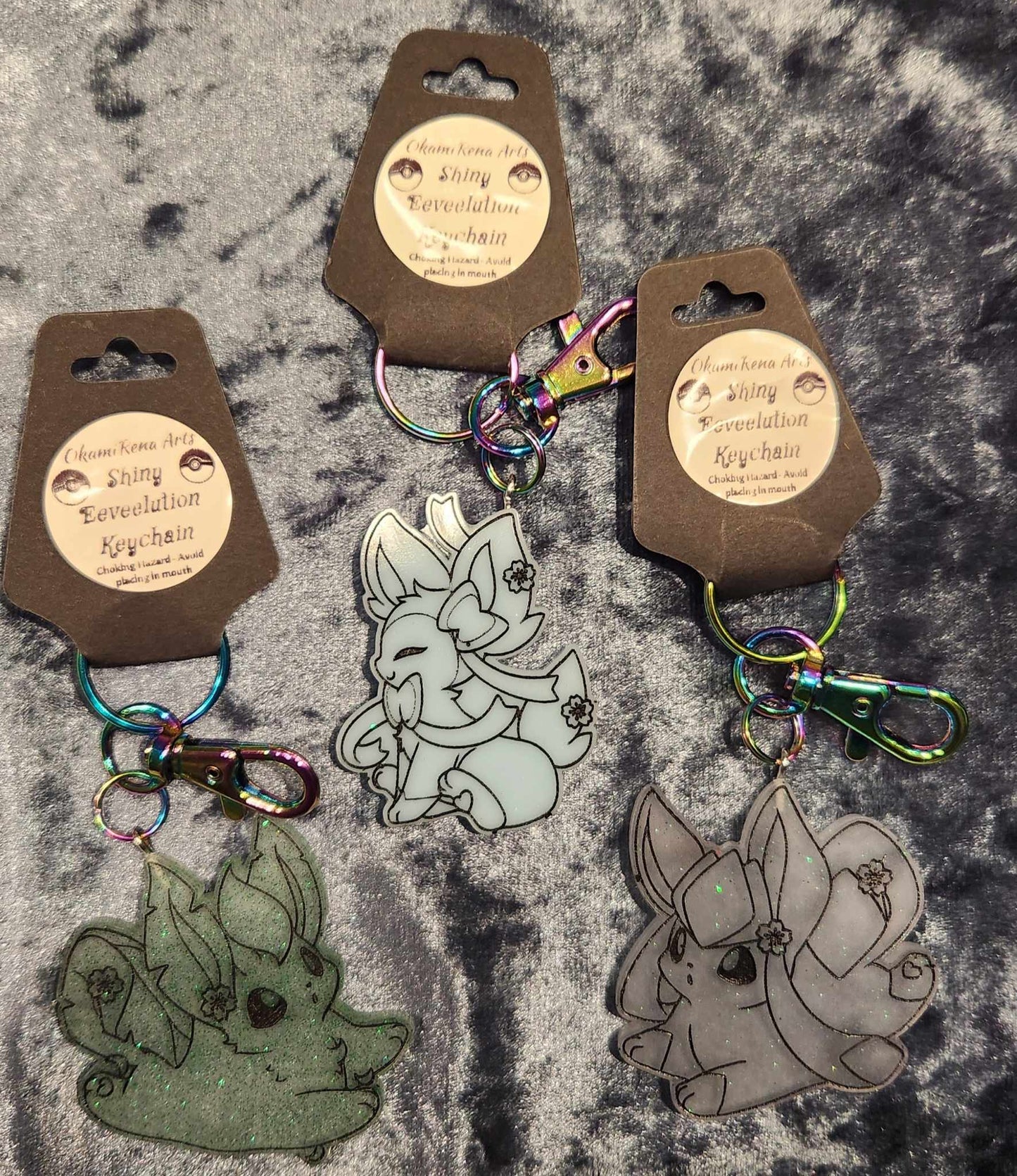 'Shiny' Eeveelution Keychians