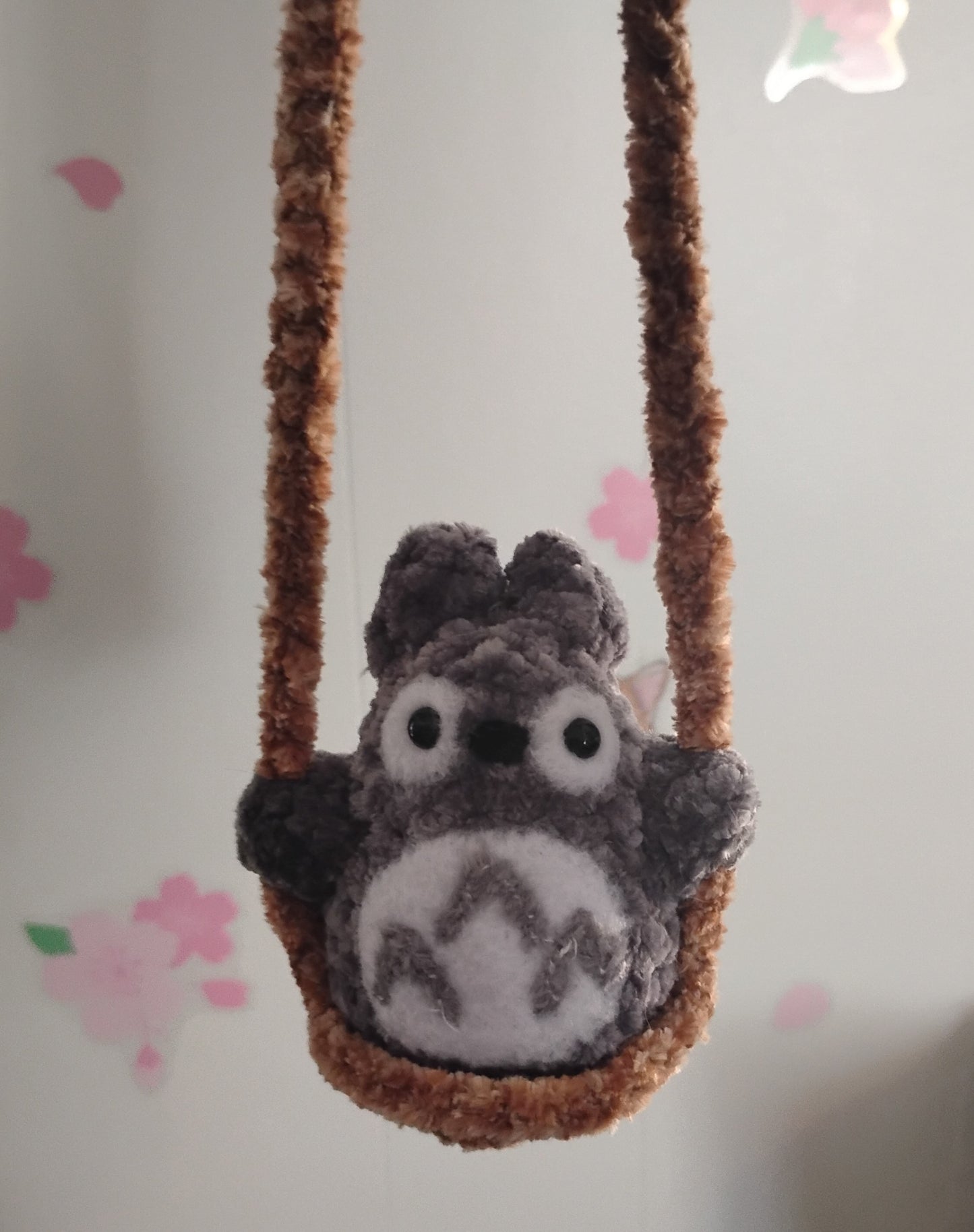Totoro on a Swing Car Hanger (Made to Order)